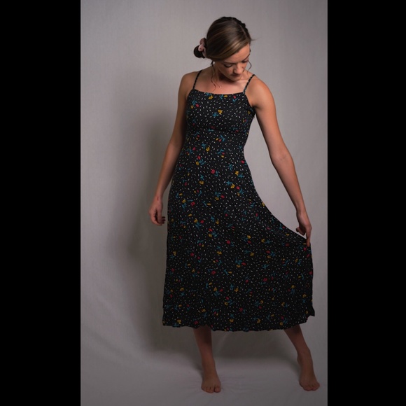 Carly Jean Los Angeles Dresses & Skirts - CJLA Lydia Midi Dress - Small, Black Floral (BNIB)